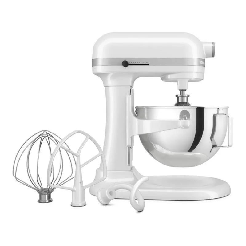 KitchenAid 5KSM55SXX Ağır Hizmet Tipi Kaldırılabilir Kaseli Stand Mikser, 5.2 L, Beyaz