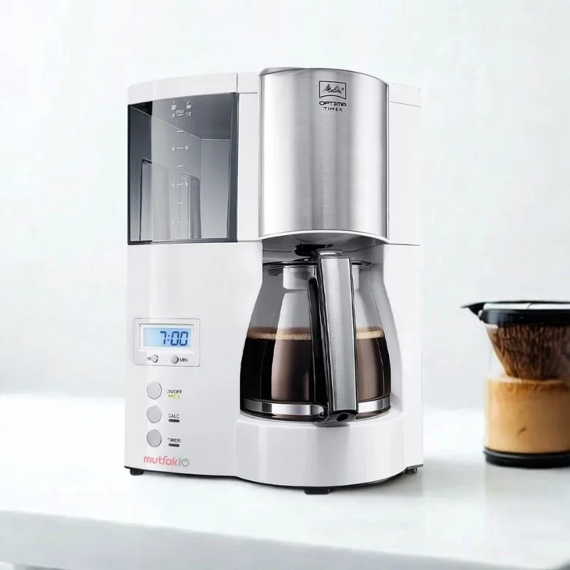 Melitta 100801-W Optima Timer Zaman Ayarlı Filtre Kahve Makinesi Beyaz