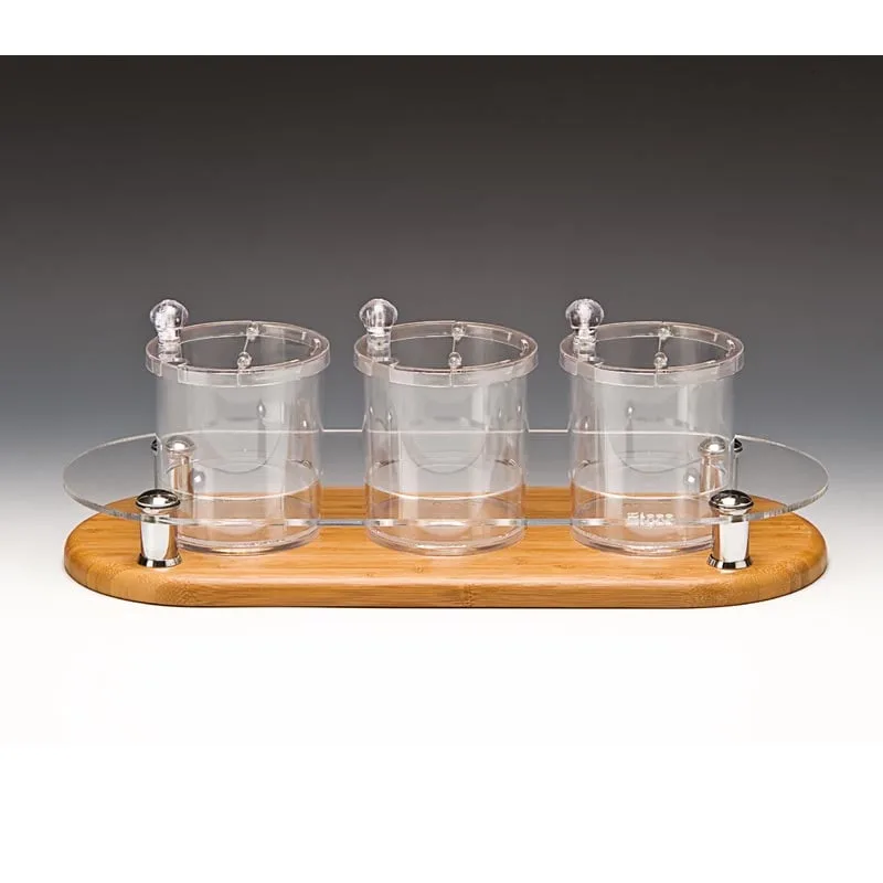 Zicco ZCP-576 Ahşap Altlı Polikarbon Sosluk Reçellik Baharatlık Standı 0.75 L 48x19 cm