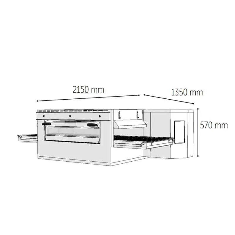 Venarro DYK-1730G Konveyörlü Pizza Fırını Gazlı, 135 pizza/saat