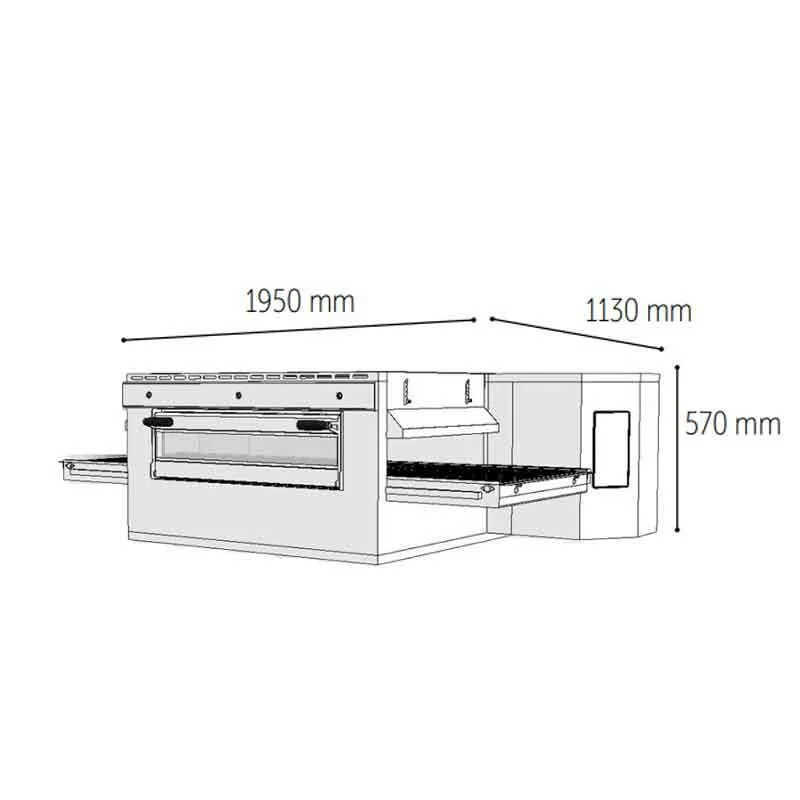 Venarro DYK-1535G Konveyörlü Pizza Fırını Gazlı, 57 pizza/saat