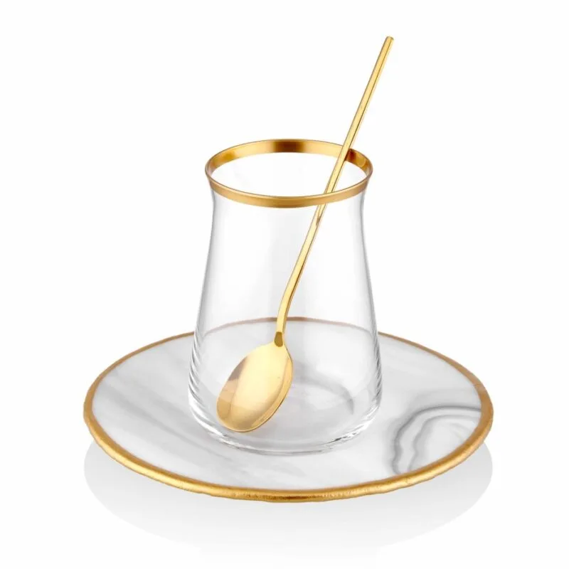 The Mia Çay Kaşığı 6 Parça - 13 Cm Parlak Gold