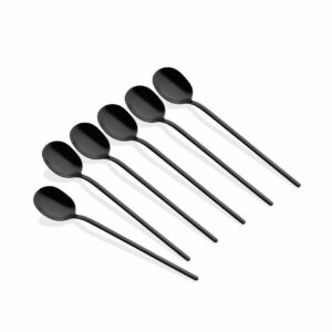 The Mia Çay Kaşığı 6 Parça - 13 Cm Mat Siyah