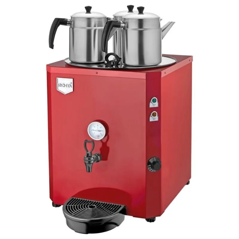 Remta DE10 Jumbo Çay Makinesi 3 Demlikli 40 Litre Elektrikli Kırmızı