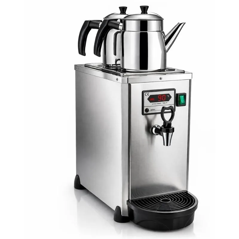 Remta DE18 2 Demlikli Dijital Jumbo Çay Makinesi Elektrikli 5.5 Litre Şamandıralı İnox
