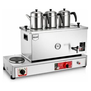 Remta N13(EL) Çift Cidarlı 3 Demlikli Çay Ocağı Gaz+Elektrik 24 Litre