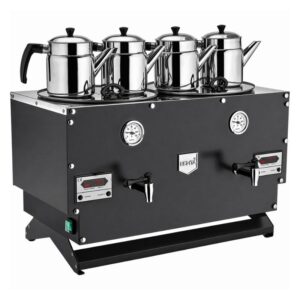 Remta EP04(A) Diamond Çift Cidarlı 4 Demlikli Çay Makinesi Şamandıralı 43 Litre Elektrikli Siyah