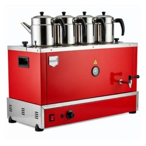 Remta EP04(A) Diamond Çift Cidarlı 4 Demlikli Çay Makinesi Şamandıralı 43 Litre Elektrikli Kırmızı