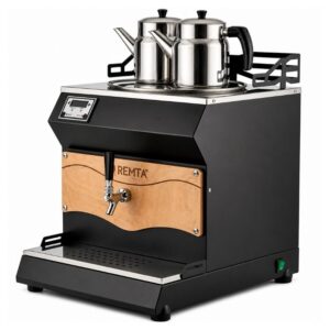 Remta DE32 Master Çay Makinesi 2 Demlikli Şamandıralı Siyah Elektrikli 23 Litre