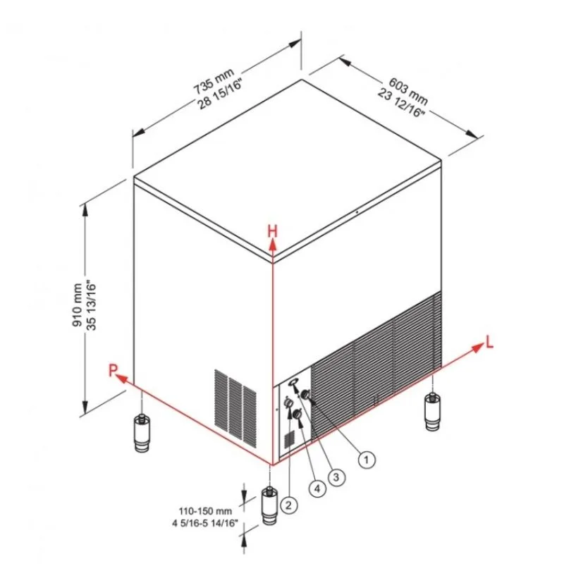 Brema CB840 A HC B-QUBE Küp Buz Makinesi 82 Kilogram/Gün Kapasiteli