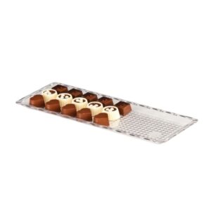 Zicco ZCP 223/1 Polycarbonat Çikolata Teşhir Tepsi 10 x 30 Cm