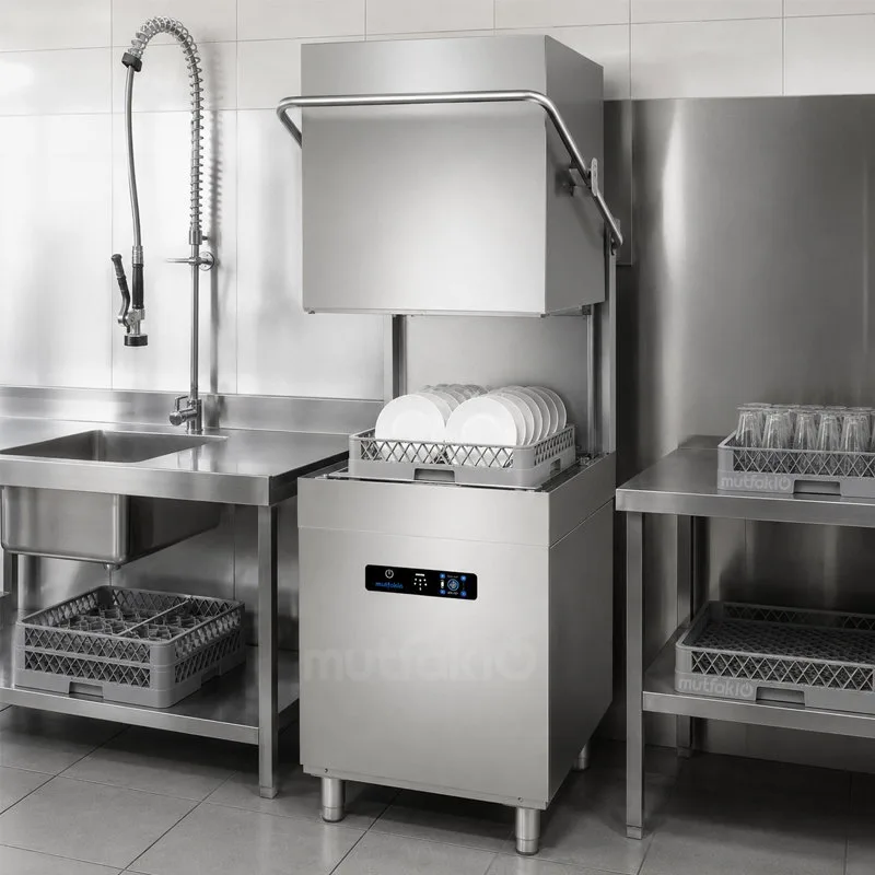 Öztiryakiler OBM 1080 T Giyotin Tip Bulaşık Yıkama Makinesi, Tahliye Pompalı Dijital