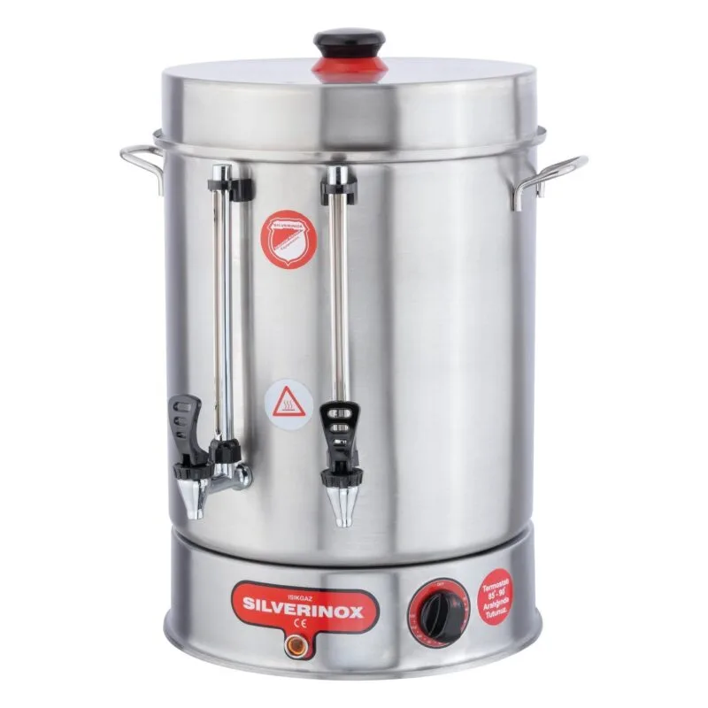 Silverinox İkazlı Metal Musluklu Çay Makinesi 12 lt