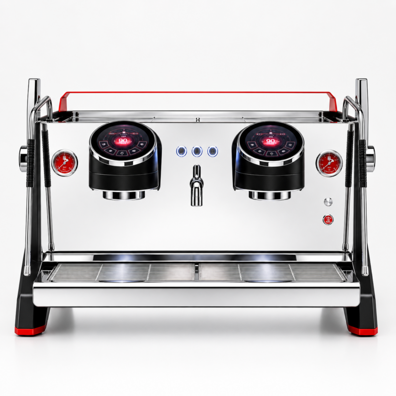 Felvini Raptor Tam Otomatik Espresso Kahve Makinesi Yüksek Kaşık T3 Multi-Boiler PID Kontrollü 2 Gruplu Siyah