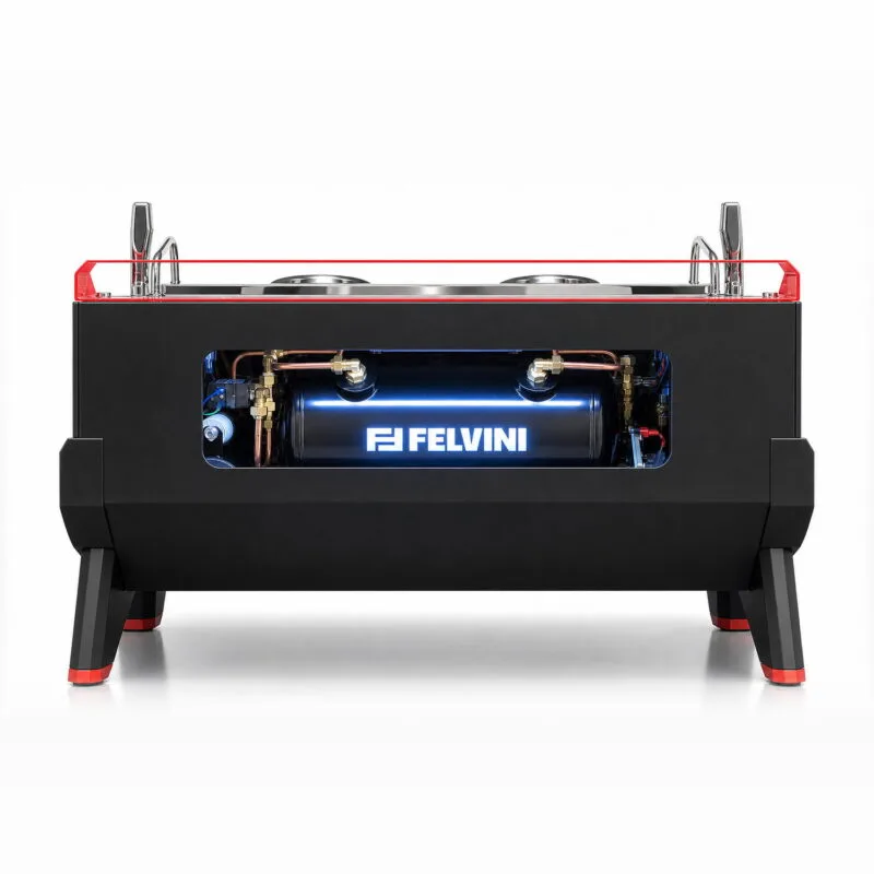 Felvini Raptor Tam Otomatik Espresso Kahve Makinesi Yüksek Kaşık T3 Multi-Boiler PID Kontrollü 2 Gruplu Siyah