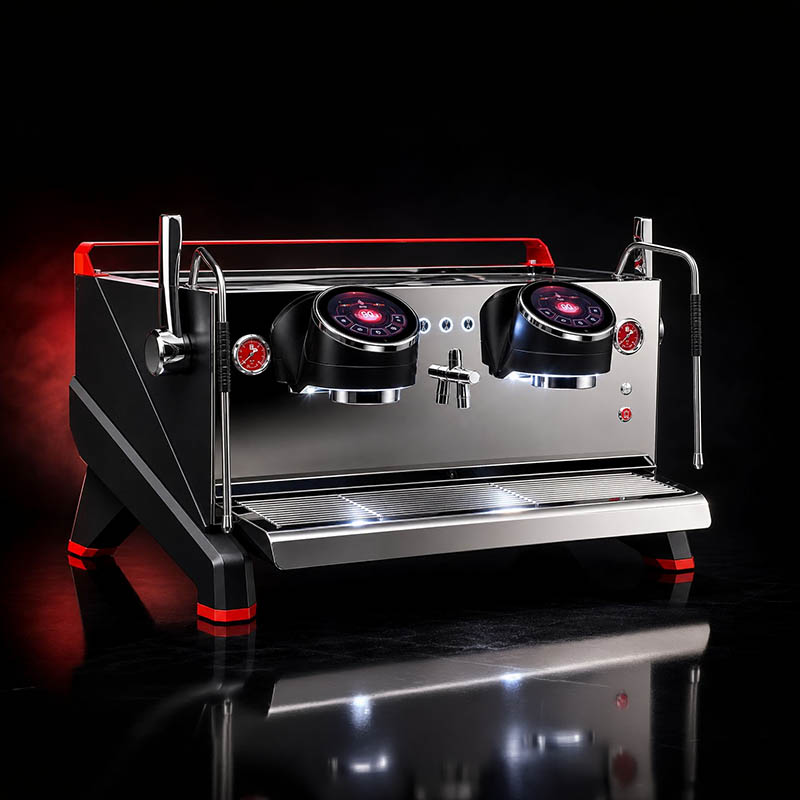 Felvini Raptor Tam Otomatik Espresso Kahve Makinesi Yüksek Kaşık T3 Multi-Boiler PID Kontrollü 2 Gruplu Siyah