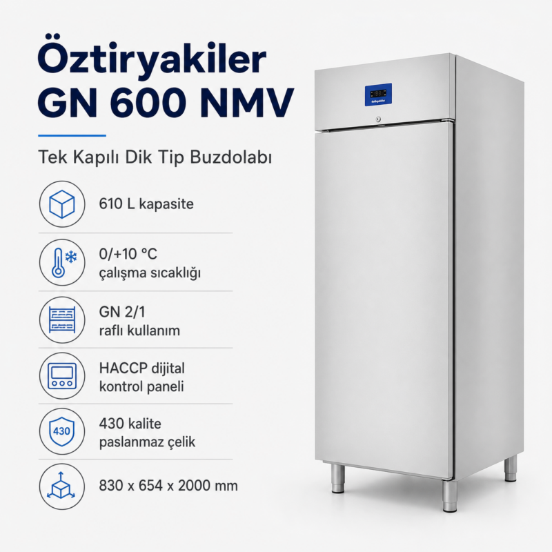 d37897-1.png Öztiryakiler GN 600 NMV tek kapılı dik tip buzdolabı
