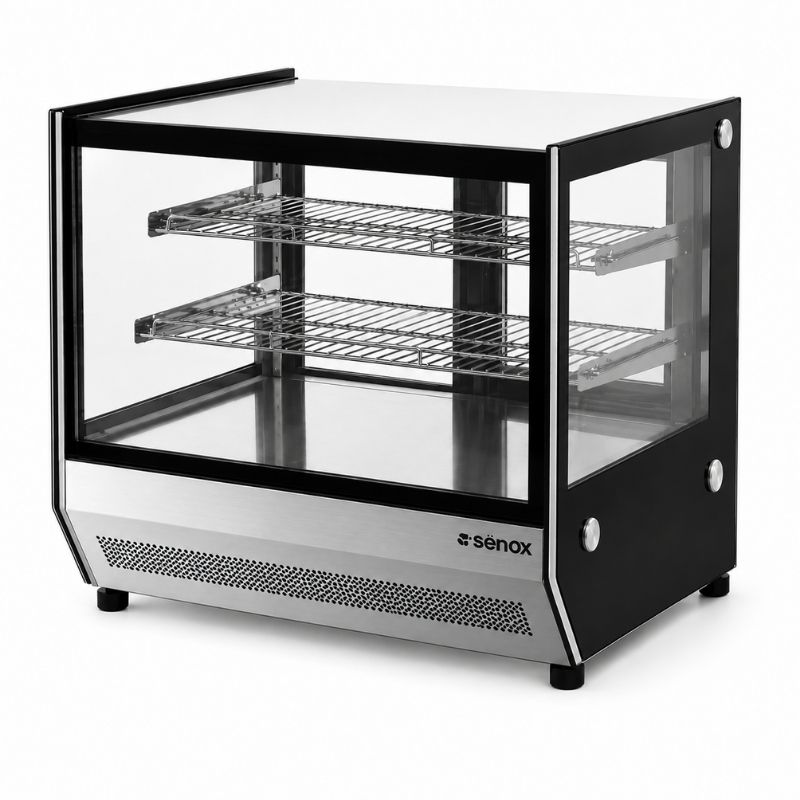 Senox Set Üstü Sıcak Teşhir Dolabı Panaromik Cam 90 cm