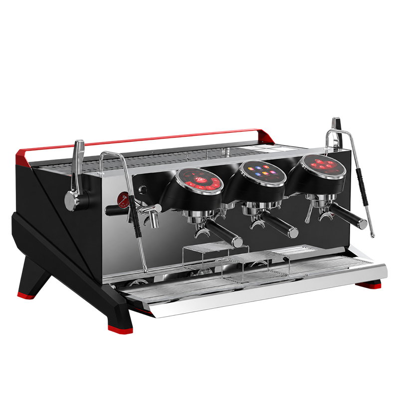 Felvini Raptor Tam Otomatik Espresso Kahve Makinesi Yüksek Kaşık T3 Multi-Boiler PID Kontrollü 3 Gruplu Siyah