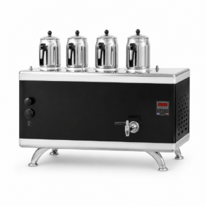 Ateşe Titanium Compact 45 Litre Akıllı Dijital Çay Kazanı | Gazlı & Elektrikli, Statik Boyalı, 4 Demlikli Endüstriyel Çay Makinesi