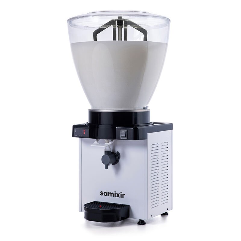 Samixir KAM40 Panoramik Köpüklü Ayran Dispenseri, 40 Lt, Dijital, Beyaz