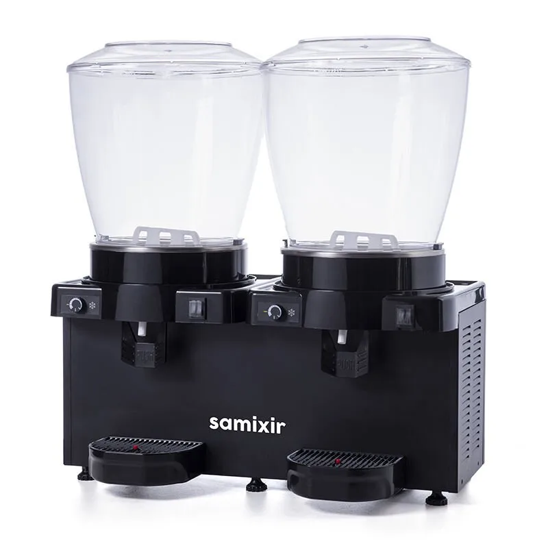 Samixir MM44.AB Panaromik Analog Twin Soğuk İçecek Dispenseri, 22+22 L, Karıştırıcılı, Siyah