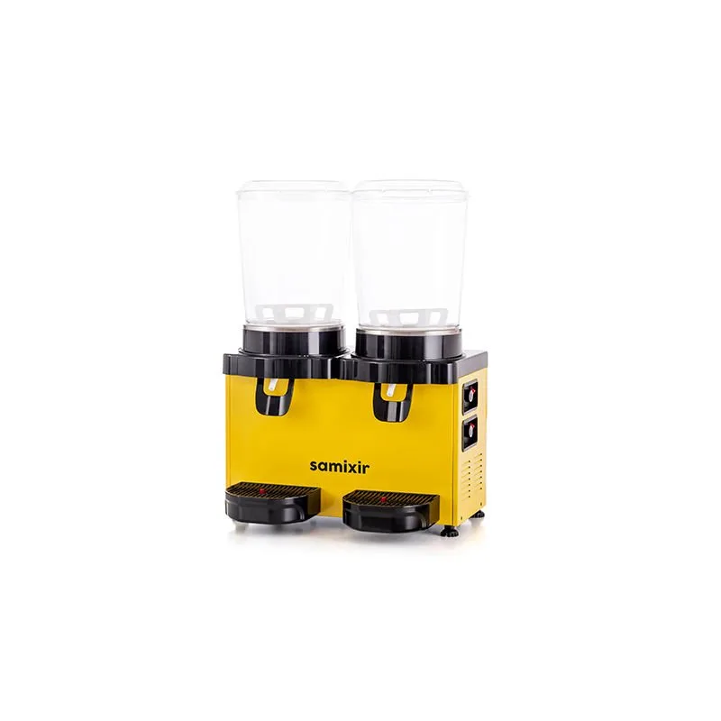 Samixir MM20 Panaromik Twin Soğuk İçecek Dispenseri, 10 L+10 L, Sarı