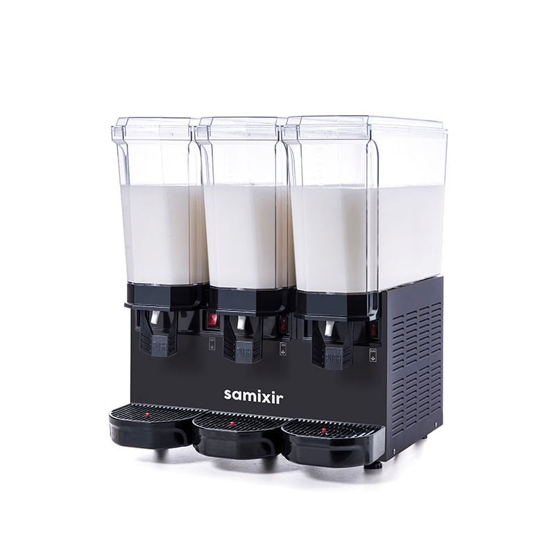 Samixir 60.MMMB Klasik Triple Soğuk İçecek Dispenseri, 20+20+20 lt, 3 Karıştırıcılı, Siyah