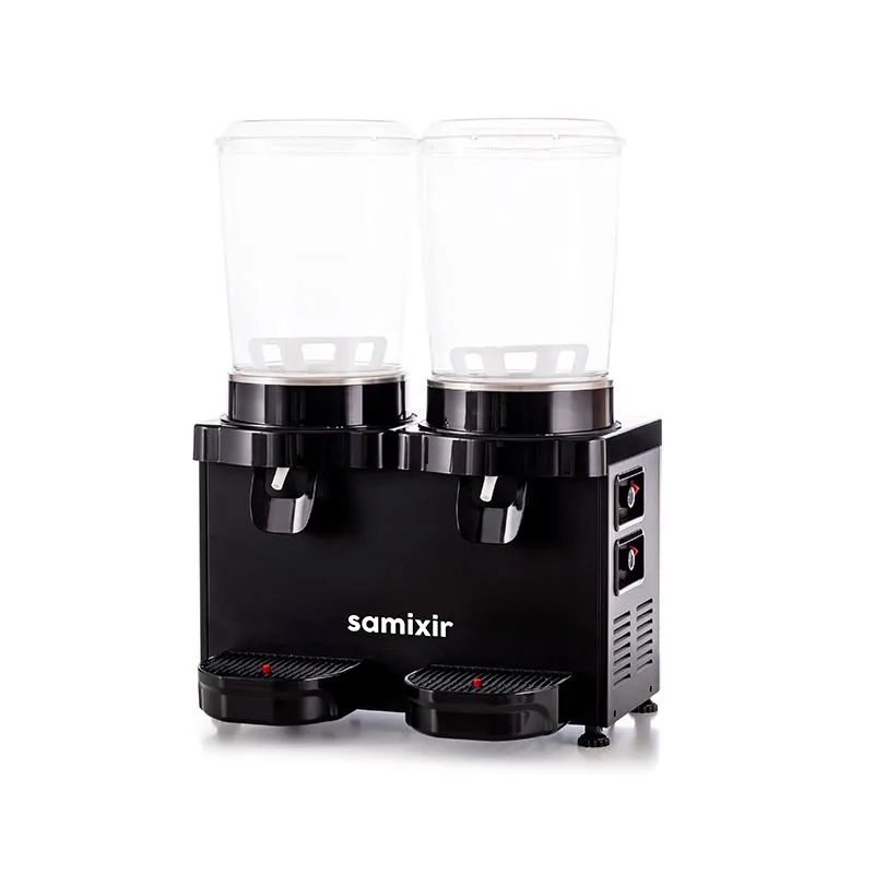 Samixir MM20 Panaromik İkili Soğuk İçecek Dispenseri, 10 L+10 L, Siyah