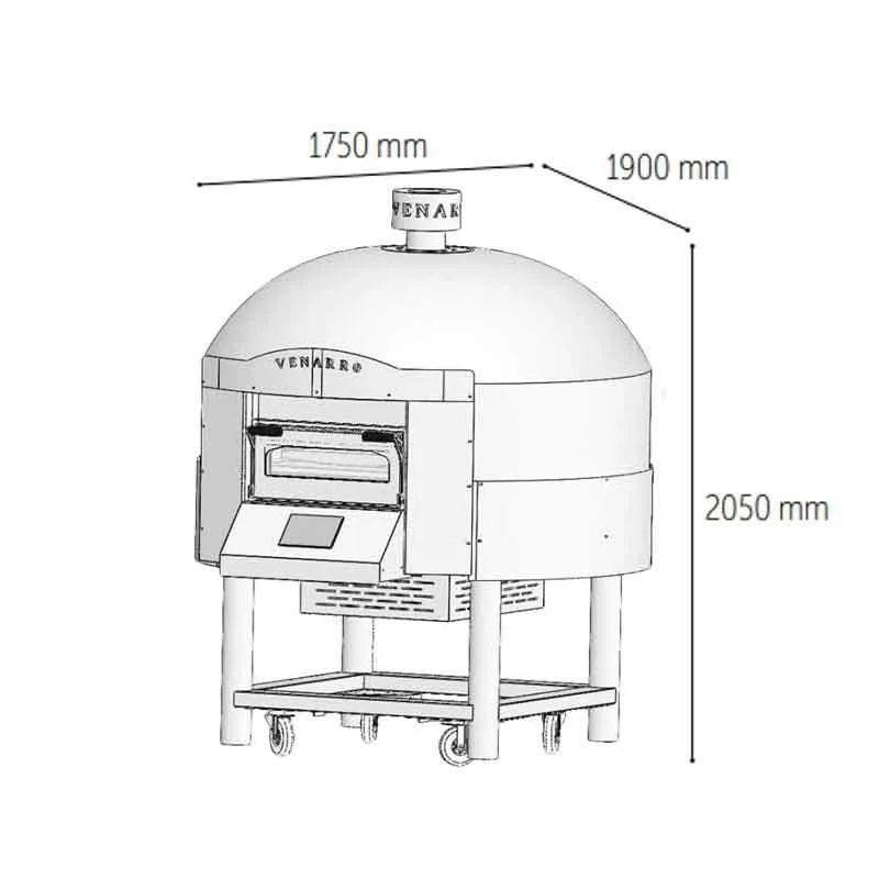 Venarro DYK-08 Döner Tabanlı Gazlı Pizza Fırını, Zümrüt, Ø 300 mm 9 Pizza