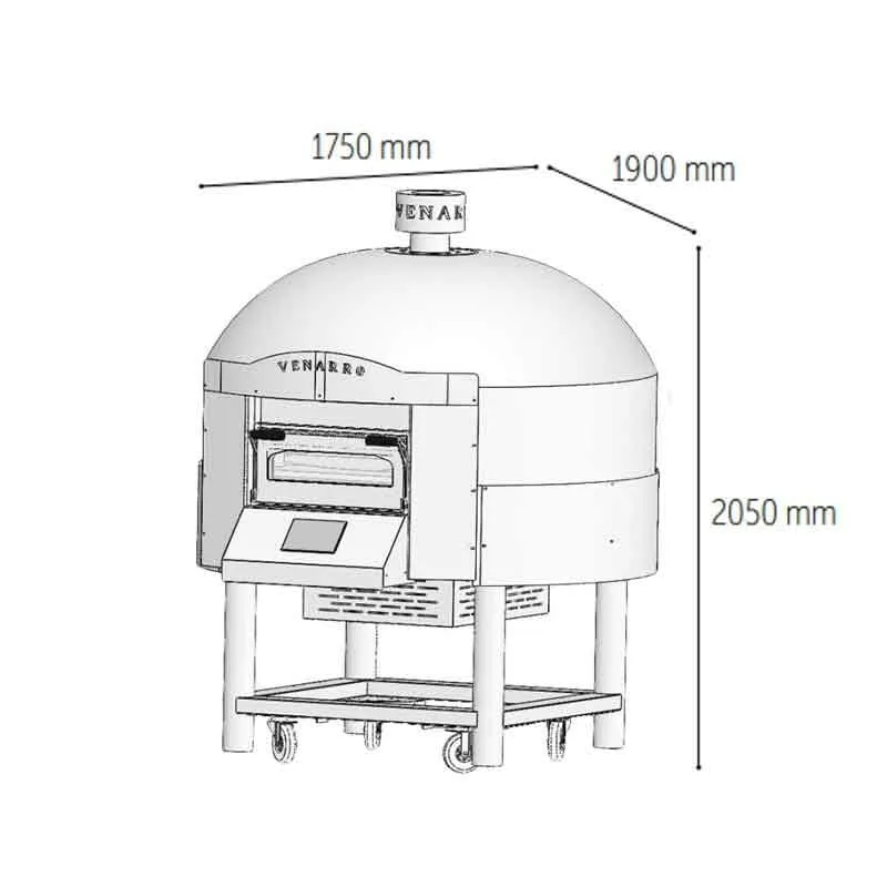 Venarro DYK-08 Döner Tabanlı Gazlı Pizza Fırını, Siyah, Ø 300 mm 9 Pizza
