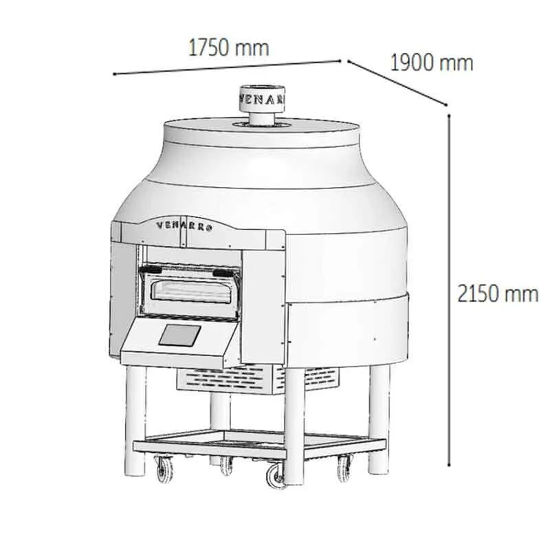 Venarro DYK-08 Döner Tabanlı Gazlı Pizza Fırını, Kırmızı, Ø 300 mm 9 Pizza