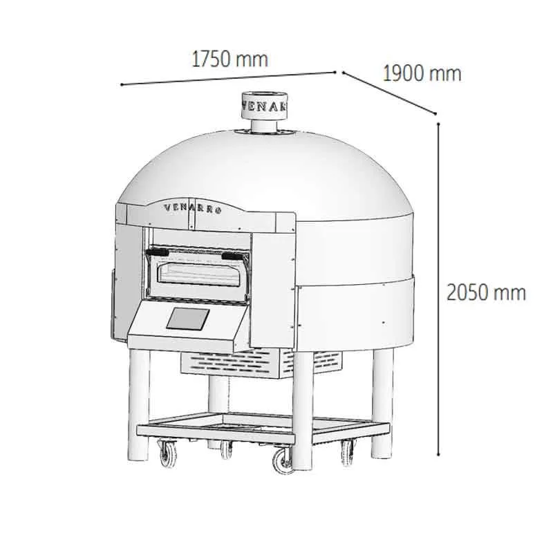 Venarro DYK-07 Döner Tabanlı Gazlı Pizza Fırını, Sarı, Ø 300 mm 6 Pizza