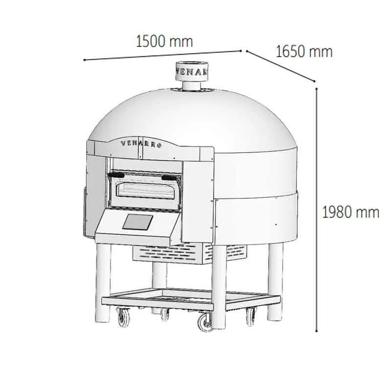 Venarro DYK-04 Sabit Tabanlı Gazlı Pizza Fırını, Zümrüt, Ø 300 mm 6 Pizza