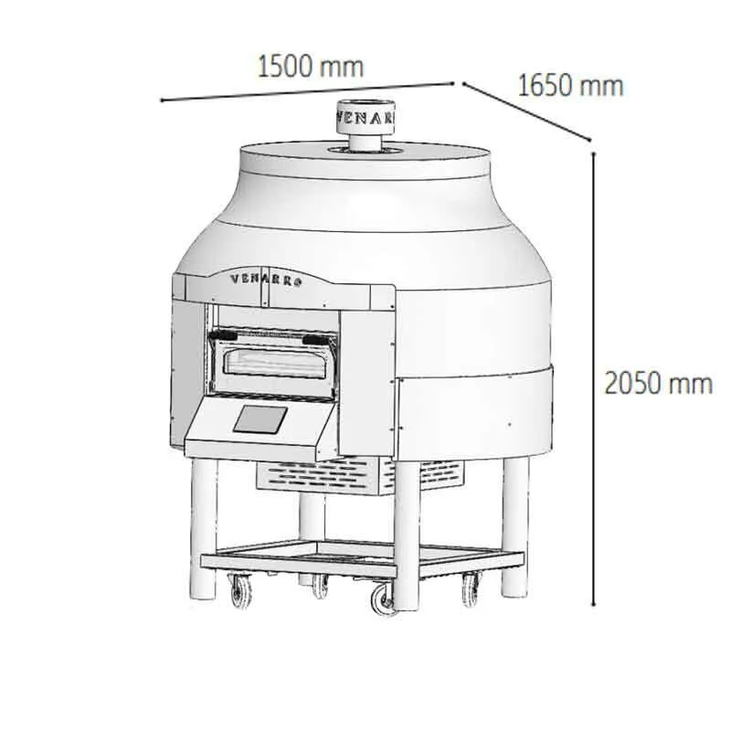 Venarro DYK-04 Sabit Tabanlı Gazlı Pizza Fırını, Kırmızı, Ø 300 mm 6 Pizza