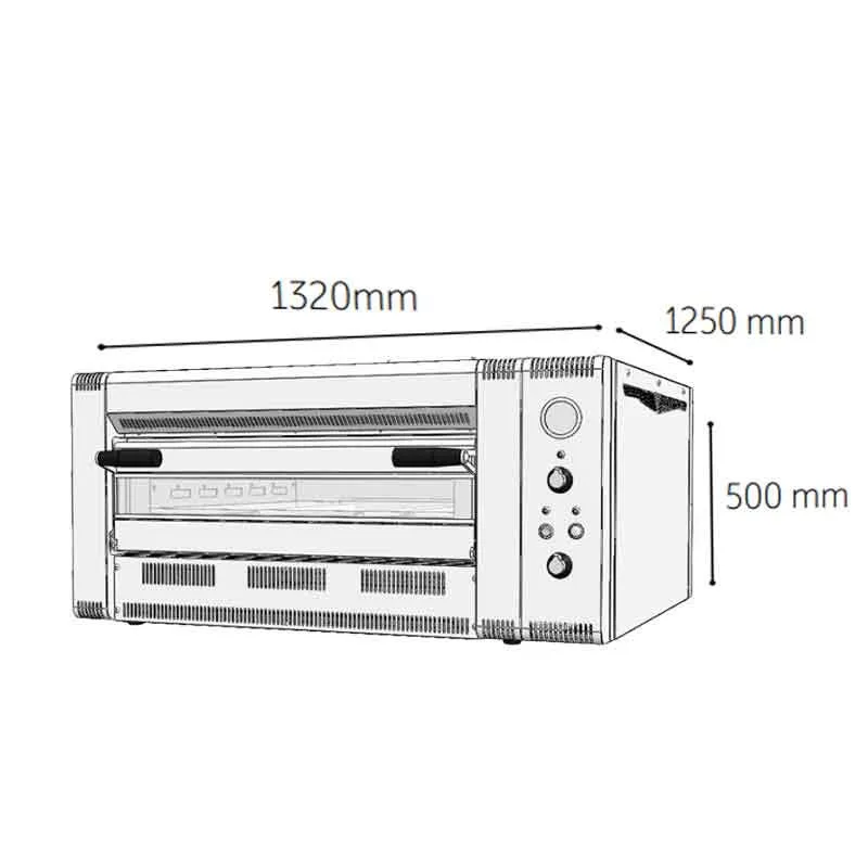 Venarro DYP-9G Pizza Fırını Gazlı, Ø 300 mm x 9