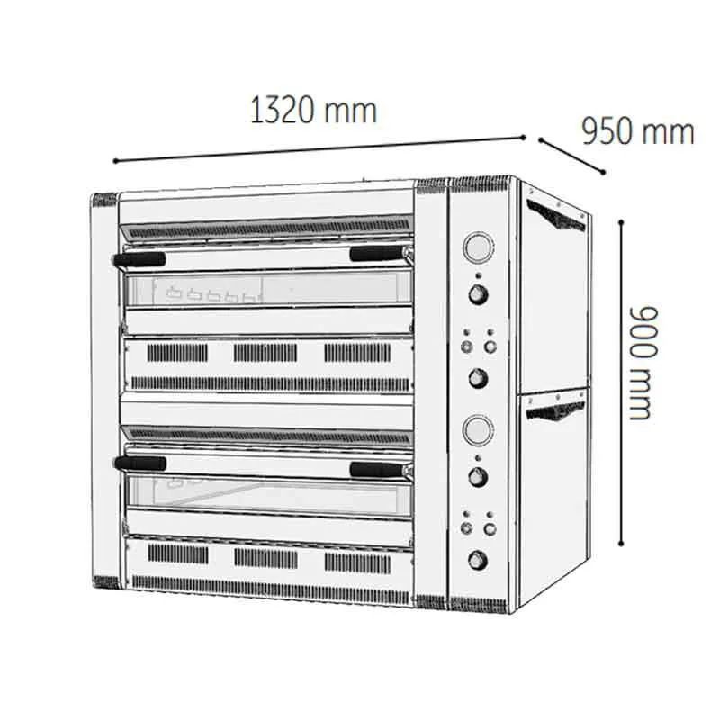 Venarro DYP-6+6G Pizza Fırını Gazlı, Ø 300 mm x 6+6