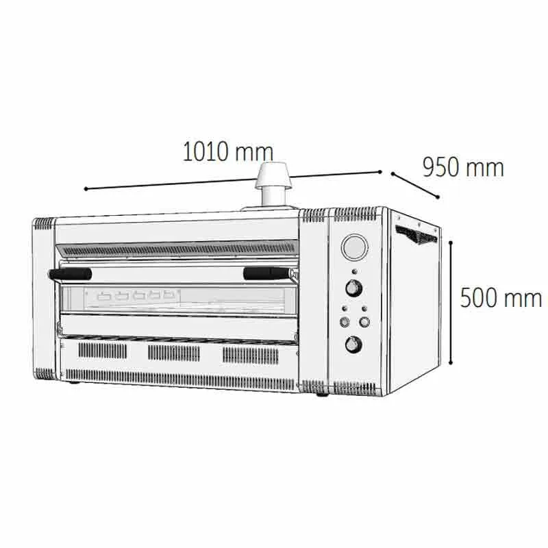 Venarro DYP-4G Pizza Fırını Gazlı, Ø 300 mm x 4