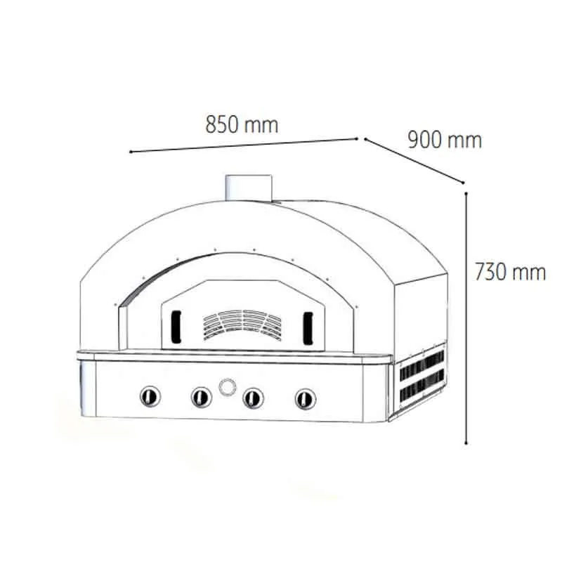 Venarro DYF-6060 Pizza Ve Pide Fırını, Kırmızı, 60x60 Cm, Gazlı