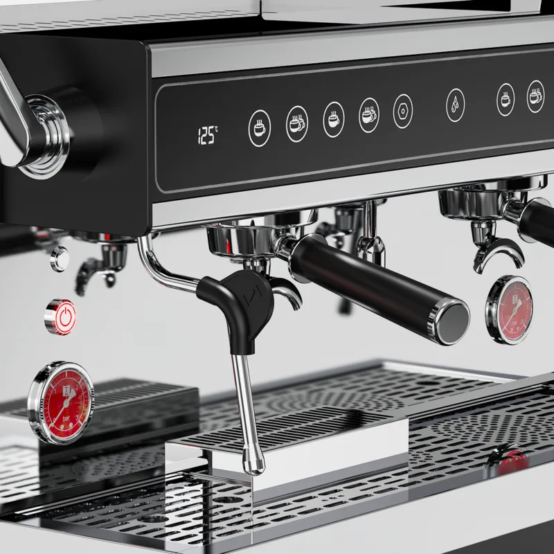 Felvini Armor Tam Otomatik Espresso Kahve Makinesi Yüksek Kaşık PID Kontrollü 2 Gruplu Siyah