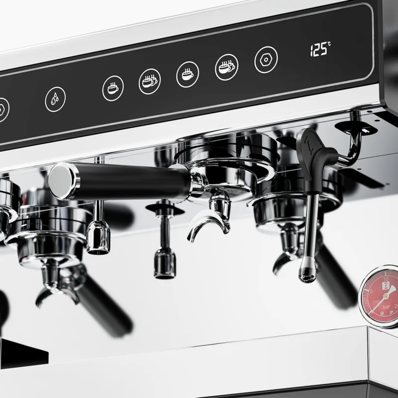 Felvini Armor Tam Otomatik Espresso Kahve Makinesi Yüksek Kaşık PID Kontrollü 2 Gruplu Siyah