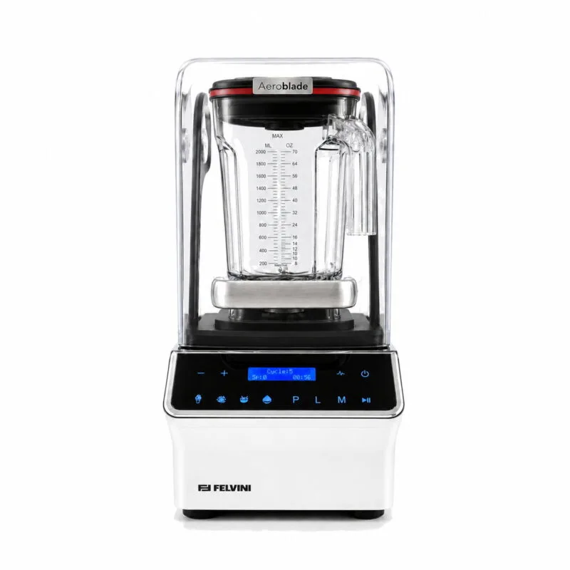 Felvini AeroBlade Dijital Bar Blender Gürültü Önleyici Kapaklı 2 Litre 1800 W Beyaz