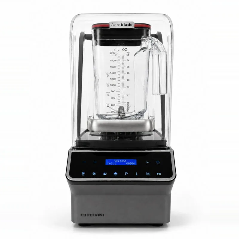 Felvini AeroBlade Dijital Bar Blender Gürültü Önleyici Kapaklı 2 Litre 1800 W Gri