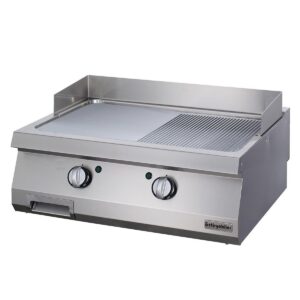 Öztiryakiler 700 Seri OGE 8070 1/2 N Grill Plate,Set Üstü, Yarı Oluklu, Elektrikli, 80x70 cm, 6644