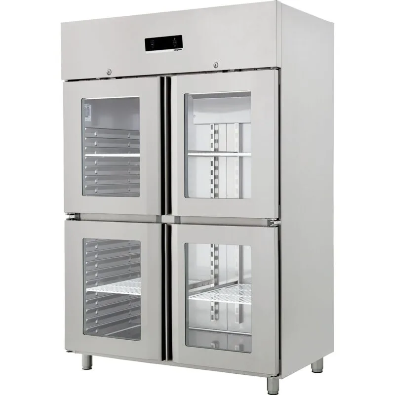 Öztiryakiler Gn 1200 NMV Model 4 Yarım Cam Kapı Monoblok Dik Tip Buzdolabı