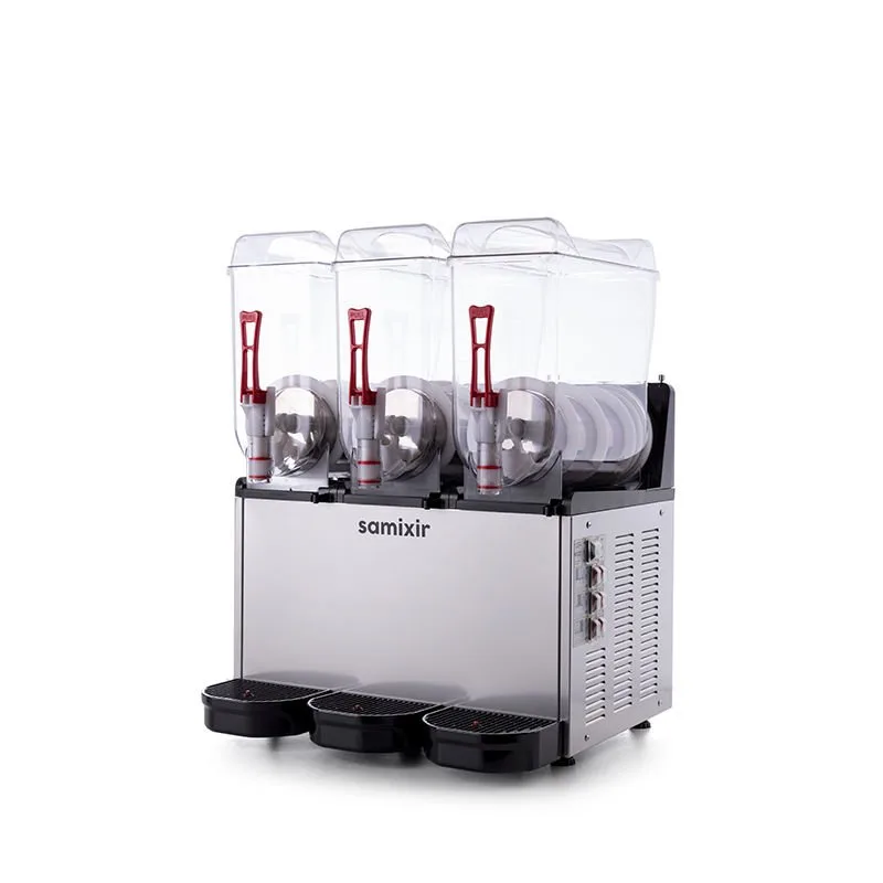 Samixir SLUSH36 Triple Ice Slush Granita Kar Buz Makinesi 12+12+12 L, Inox