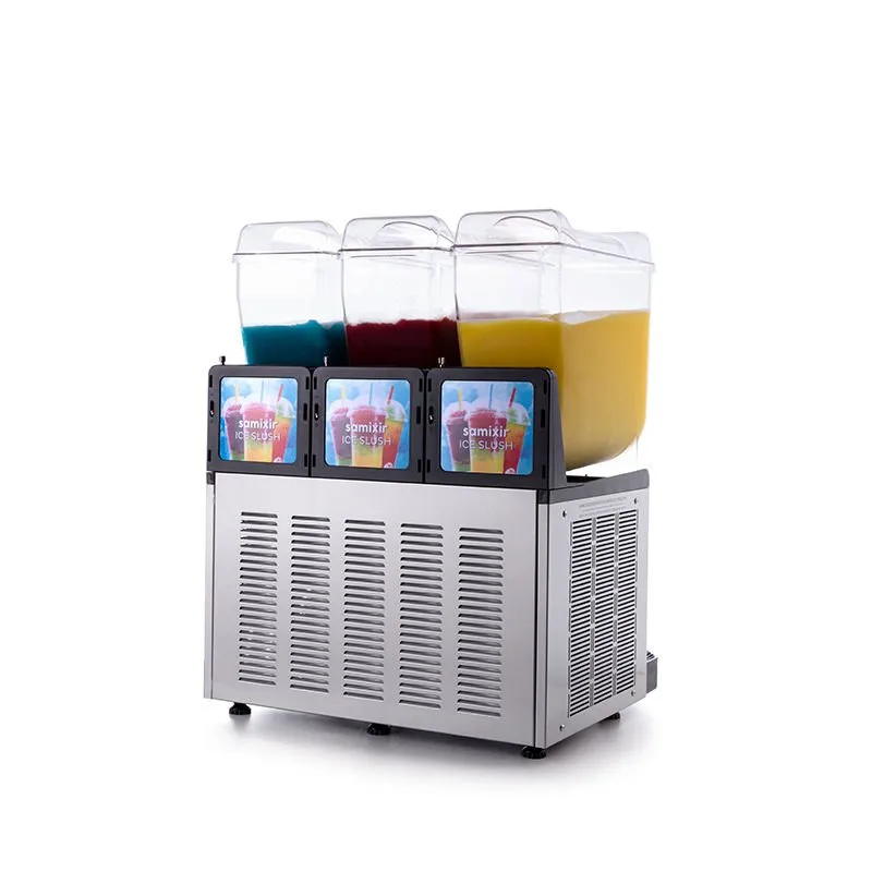 Samixir SLUSH36 Triple Ice Slush Granita Kar Buz Makinesi 12+12+12 L, Inox