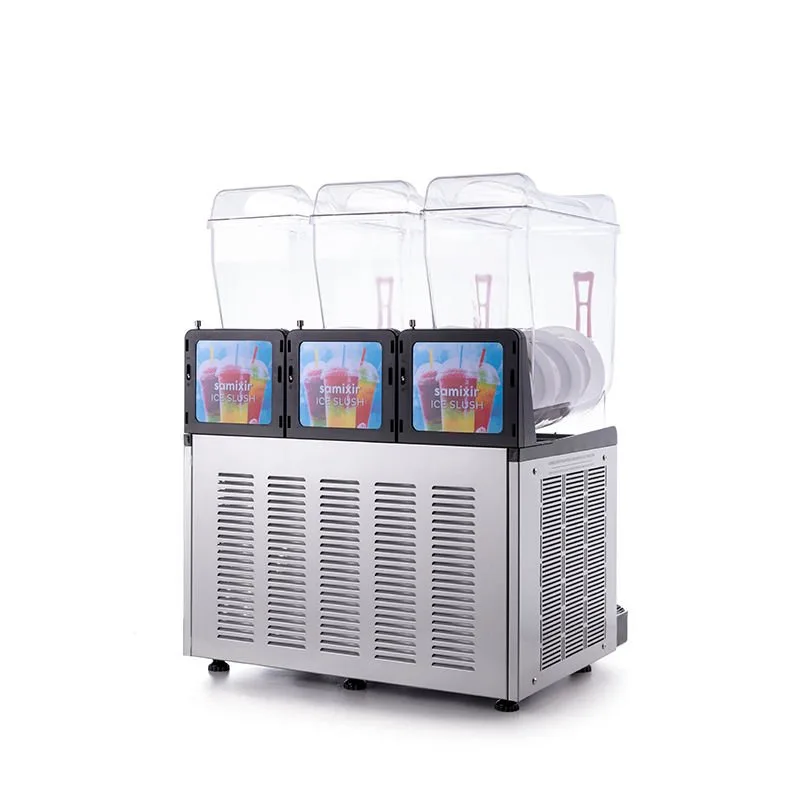 Samixir SLUSH36 Triple Ice Slush Granita Kar Buz Makinesi 12+12+12 L, Inox