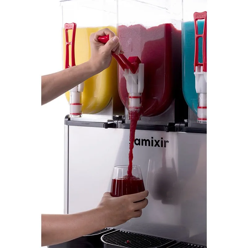 Samixir SLUSH36 Triple Ice Slush Granita Kar Buz Makinesi 12+12+12 L, Inox