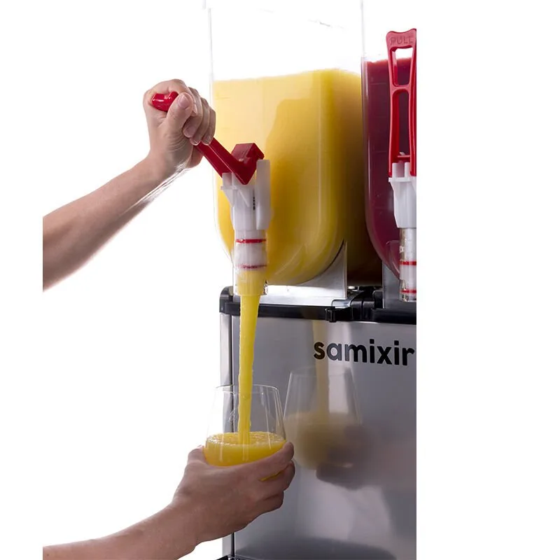 Samixir SLUSH24 Twin Ice Slush Granita Kar Buz Makinesi 12+12 L, Inox